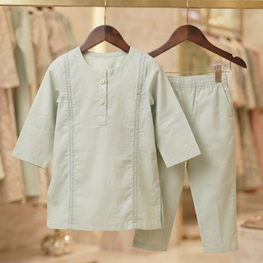 Mint Green Pure Lawn - Kids