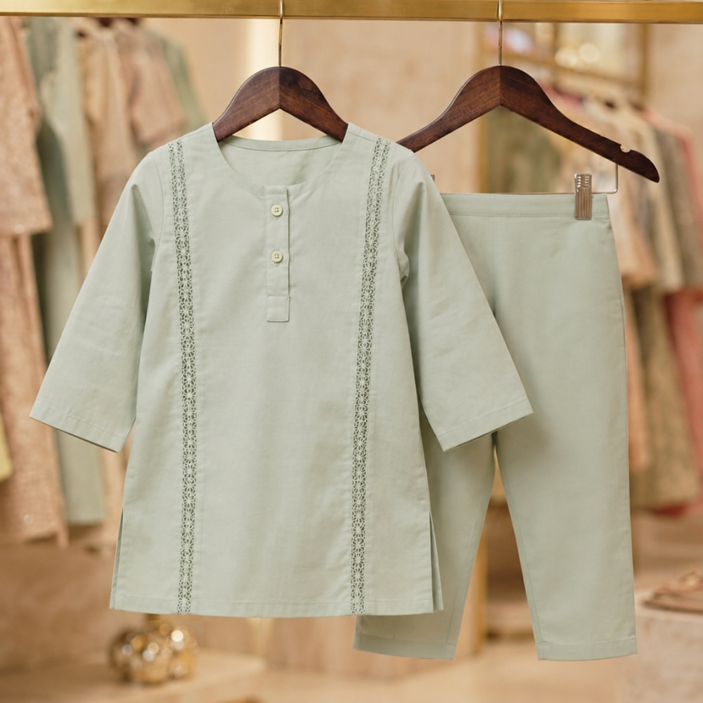 Mint Green Pure Lawn - Kids
