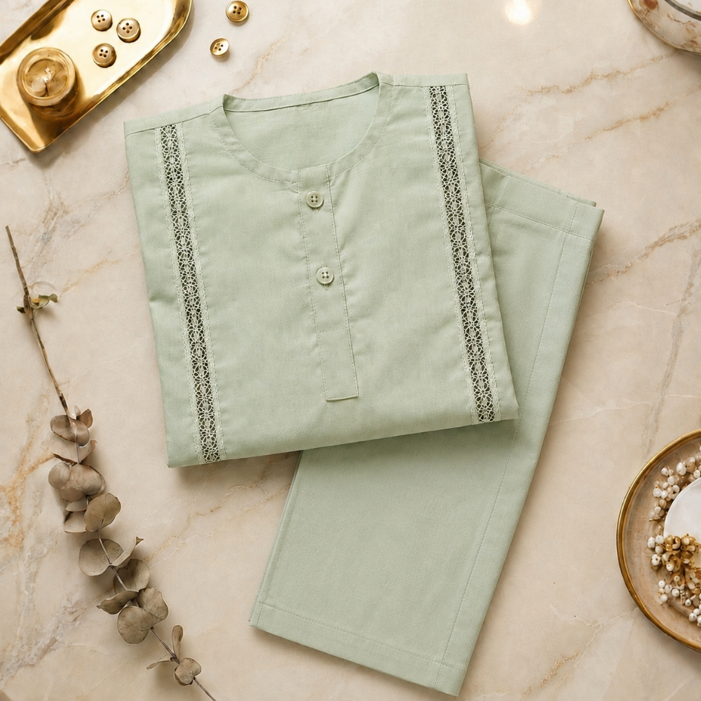 Mint Green Pure Lawn - Kids