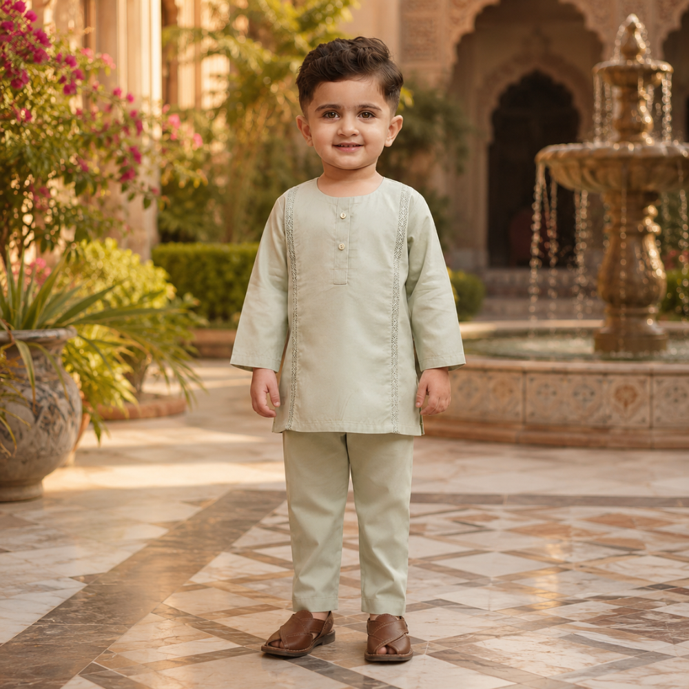 Mint Green Pure Lawn - Kids