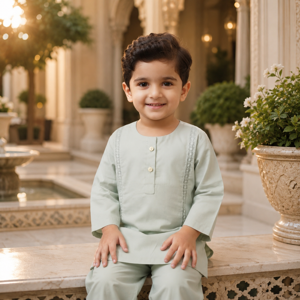 Mint Green Pure Lawn - Kids