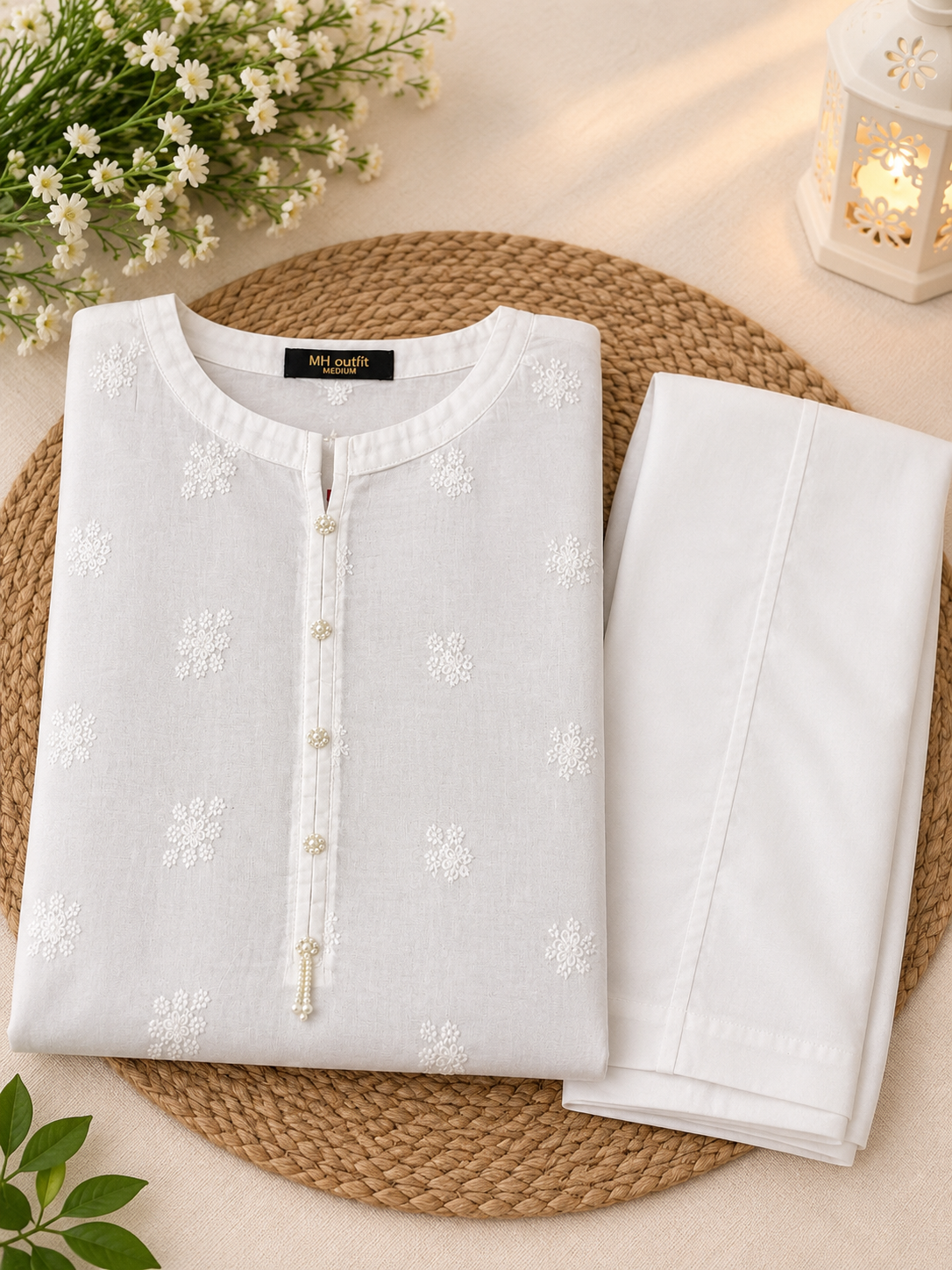 Pure White Chiken kaari Lawn - Women