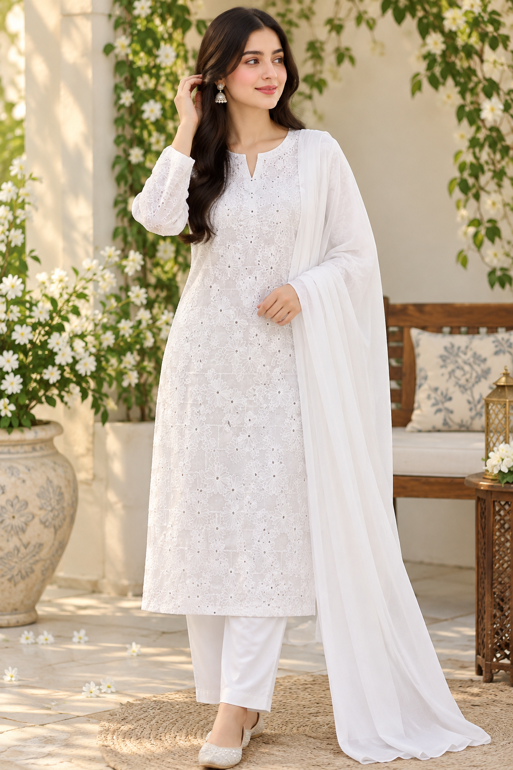 Embroidered Chiken kaari Pure Lawn - Women