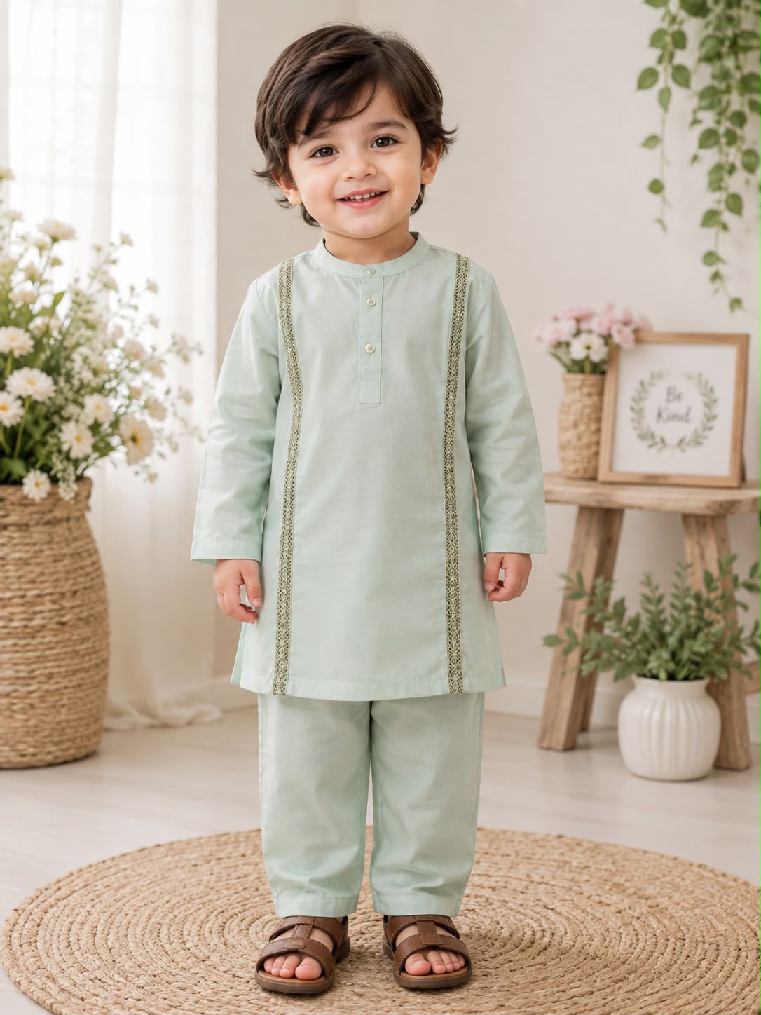Mint Green Pure Lawn - Kids